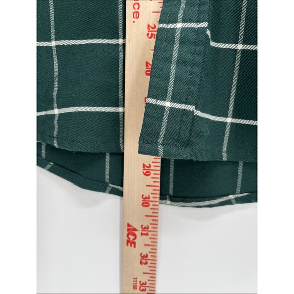 Poncho "The High Pine" Performance Flannel Shirt Mens Medium Green Magnetic Pock - Picture 9 of 10